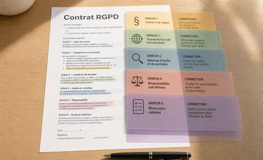 5 erreurs courantes dans les contrats RGPD