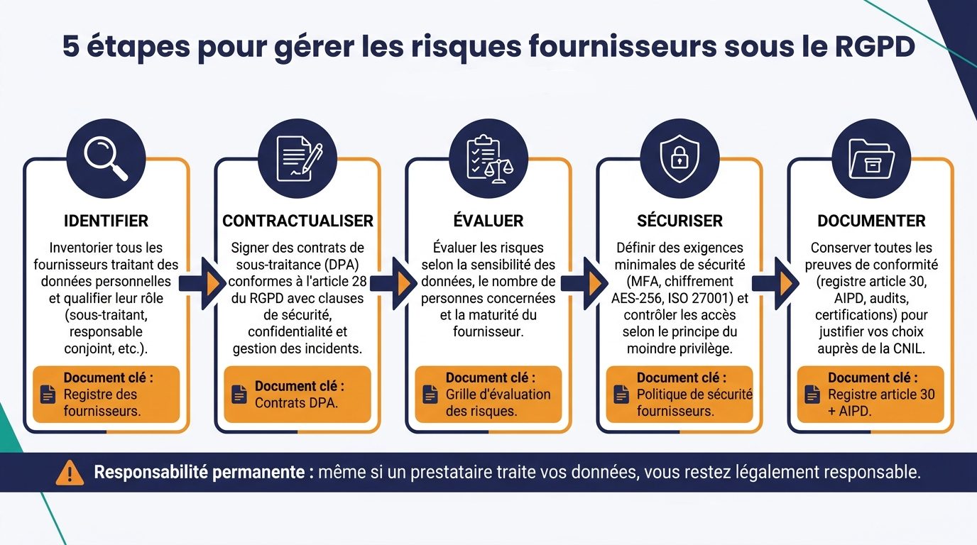 5 étapes pour gérer les risques fournisseurs sous le RGPD